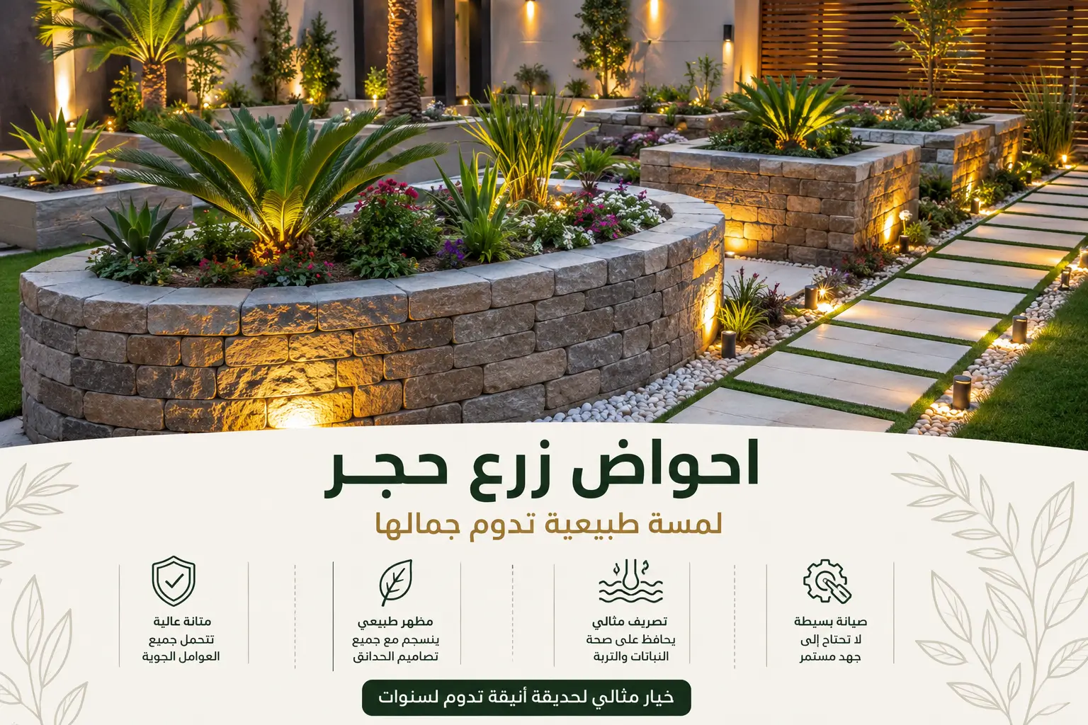 احواض زرع حجر