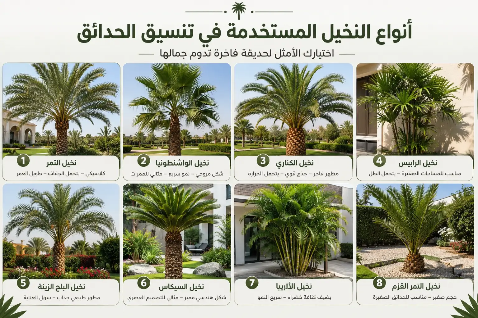 انواع النخيل
